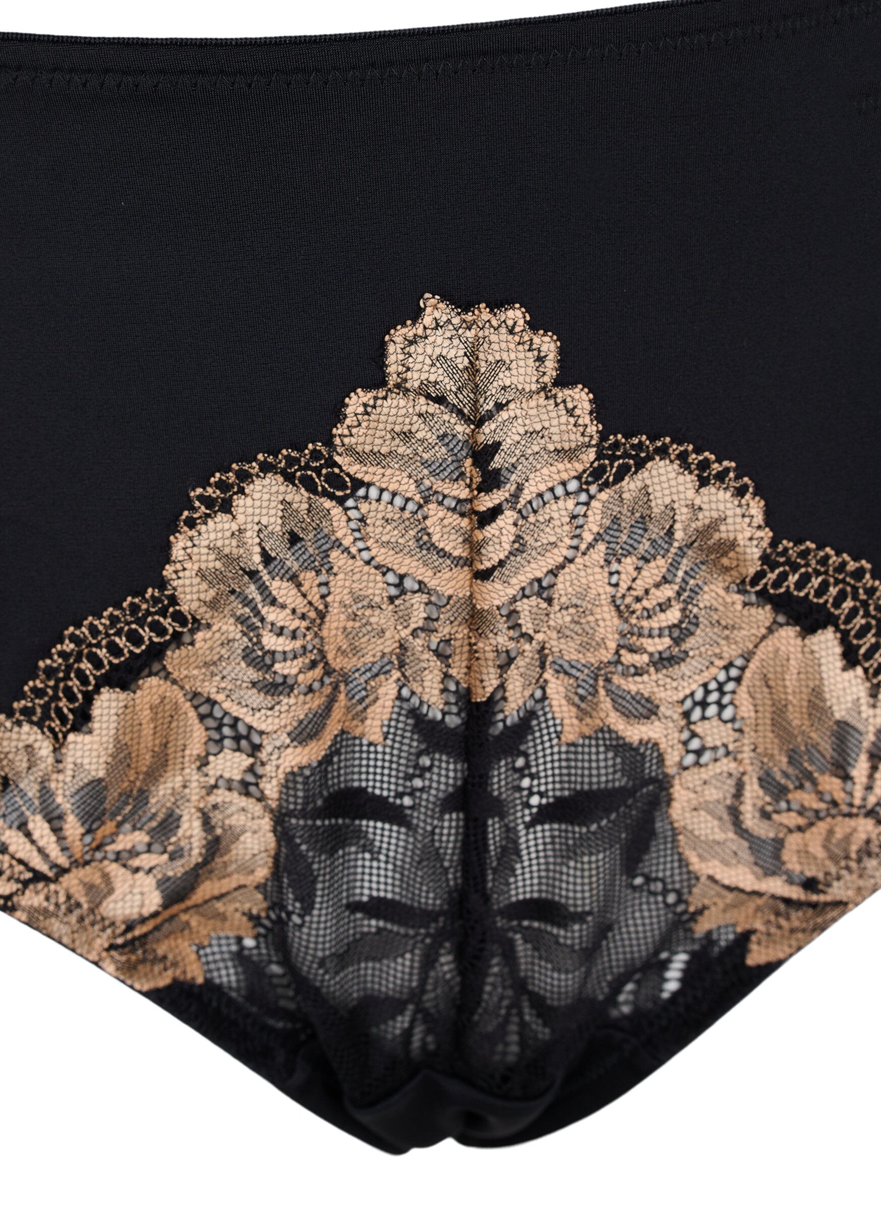 Zizzi Tai slip met kant, Black, Packshot image number 2