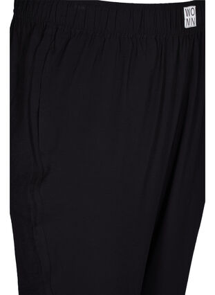 Losse viscose broek met elastische boorden en zakken, Black, Packshot image number 2