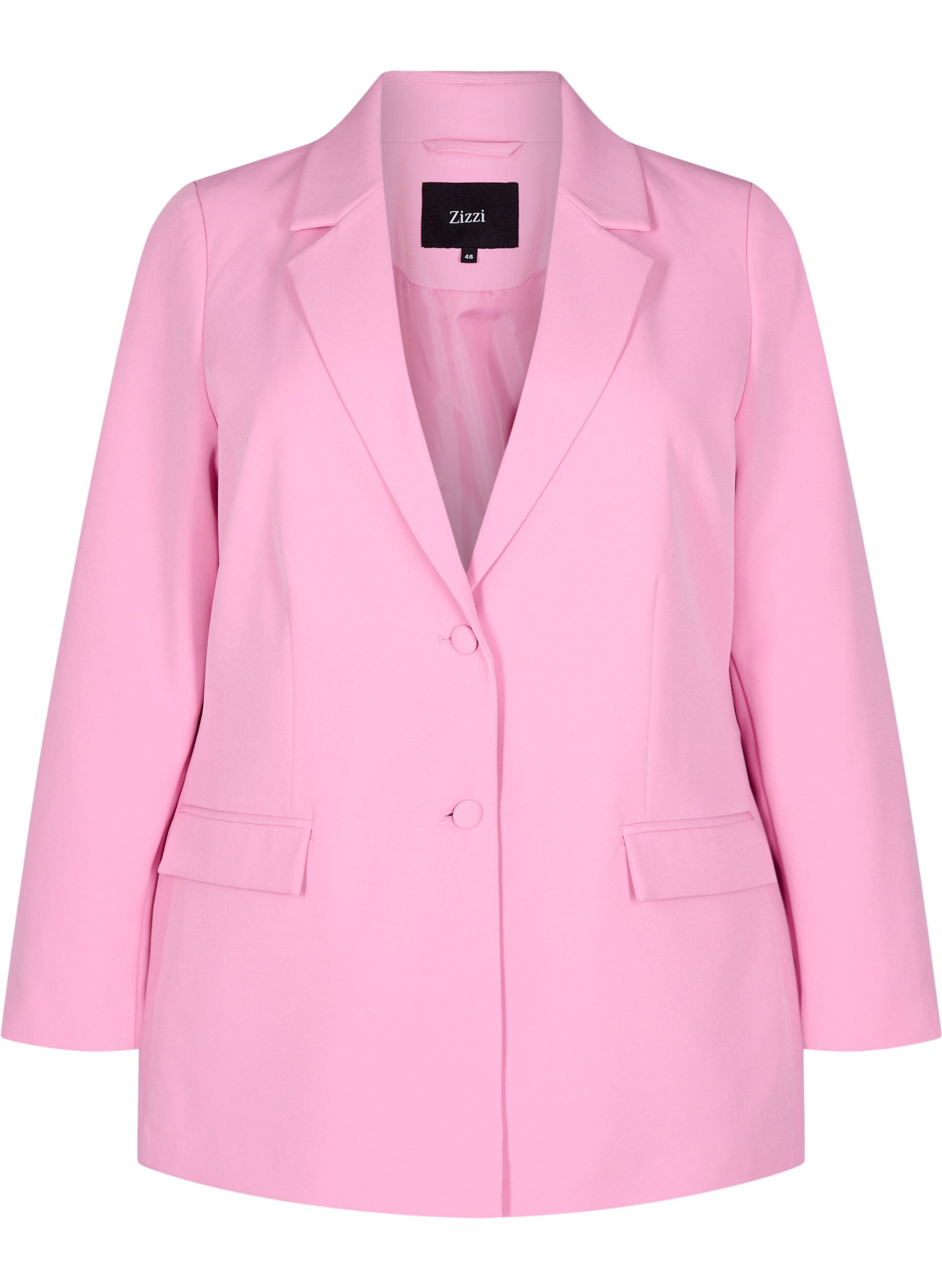 Zizzi Klassieke blazer met knoopsluiting, Roze, Packshot image number 0