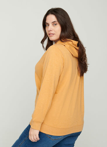 Sweatshirt met capuchon en print, Spruce Yellow Mel., Model image number 1