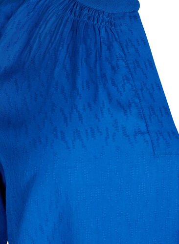Viscose blouse met korte mouwen en v-hals, Princess Blue, Packshot image number 3