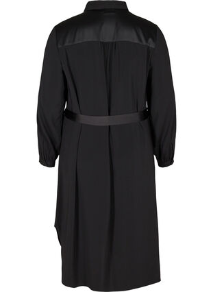 Blouse jurk met striksluiting en knopen, Black, Packshot image number 1
