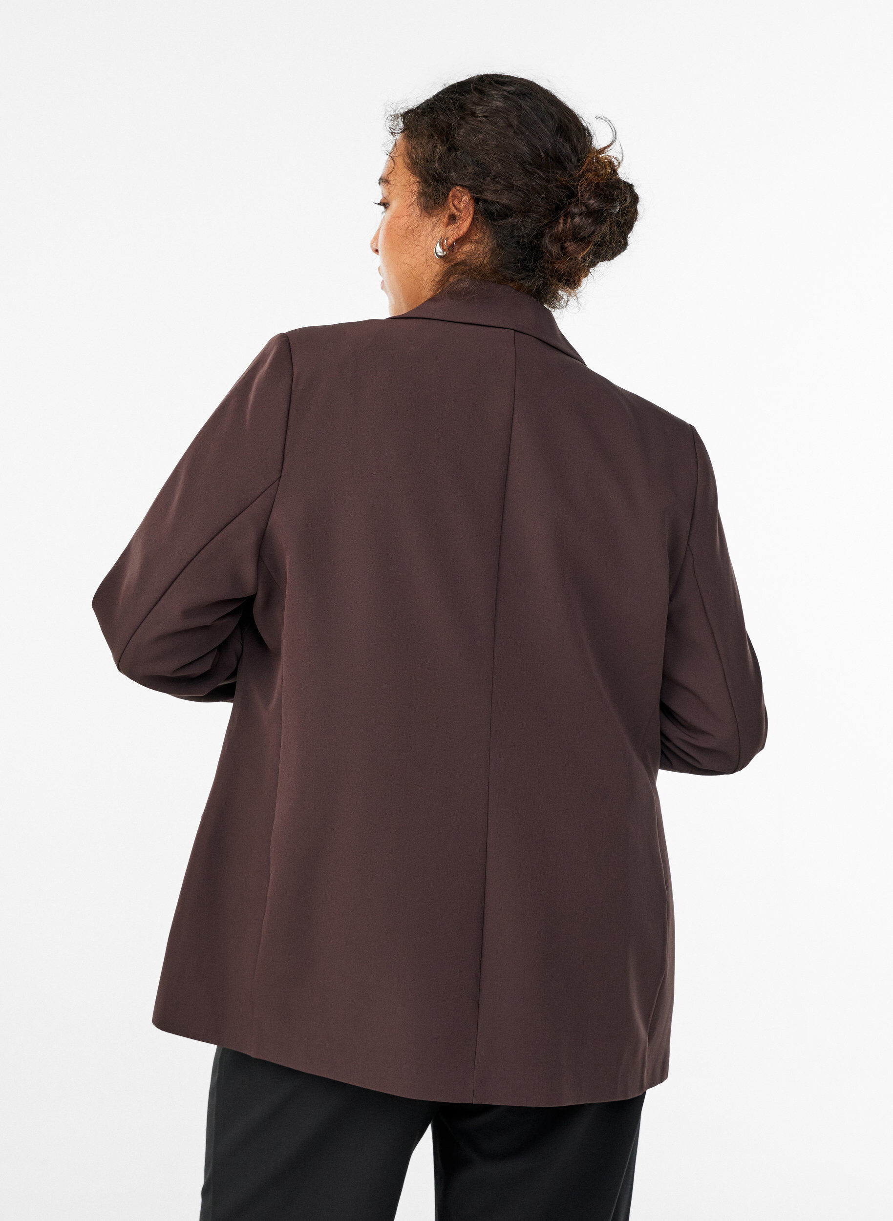 ZizziKlassieke blazer met knoopsluiting, Bruin, Model image number 2