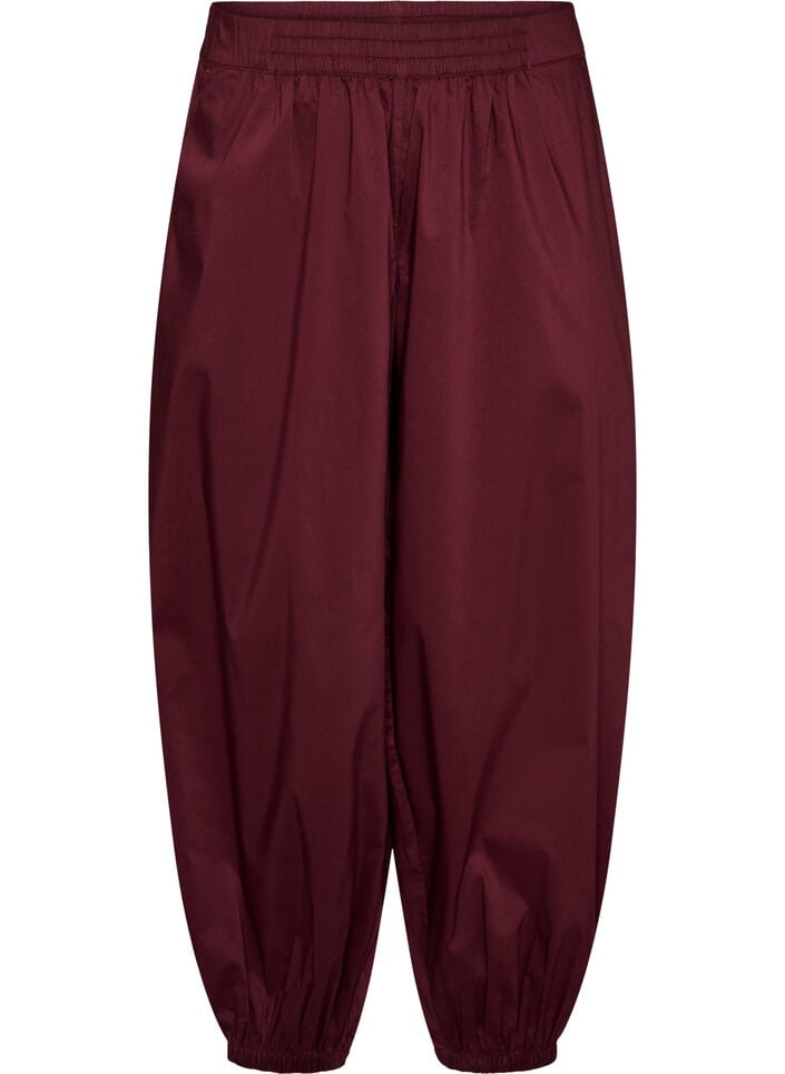 Ballonbroek met zakken en een elastische tailleband, Rood, Packshot image number 0