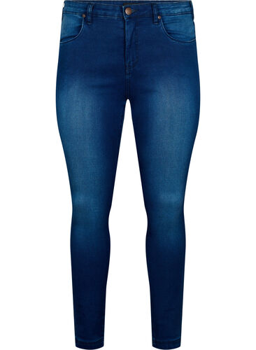 Super slim Amy jeans met hoge taille, Blue denim, Packshot image number 0