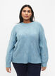 Gebreide pullover met gaatjespatroon, Reef Waters Mel., Model image number 0
