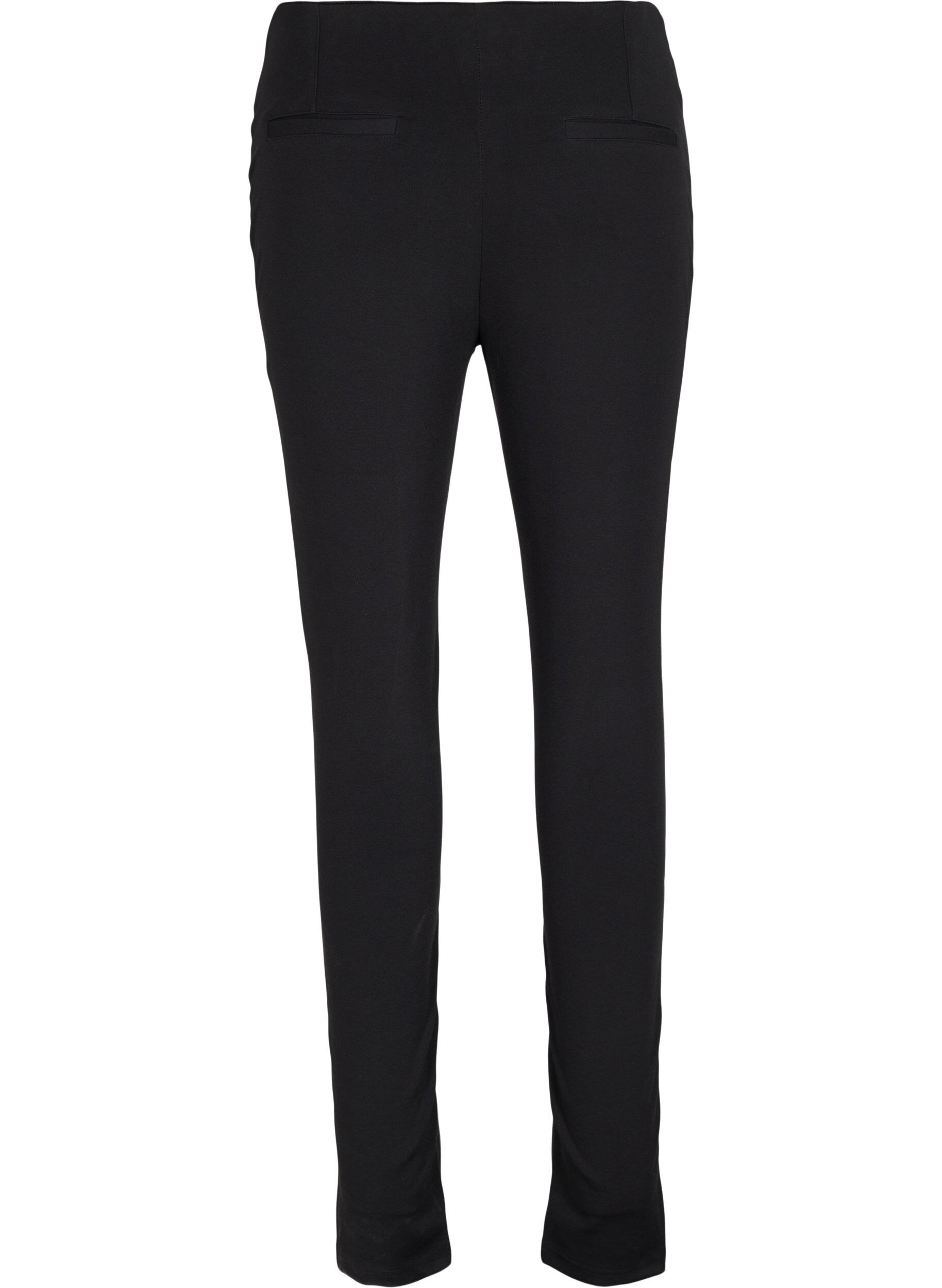 Zizzi Leggings met kunstleer, Black, Packshot image number 1