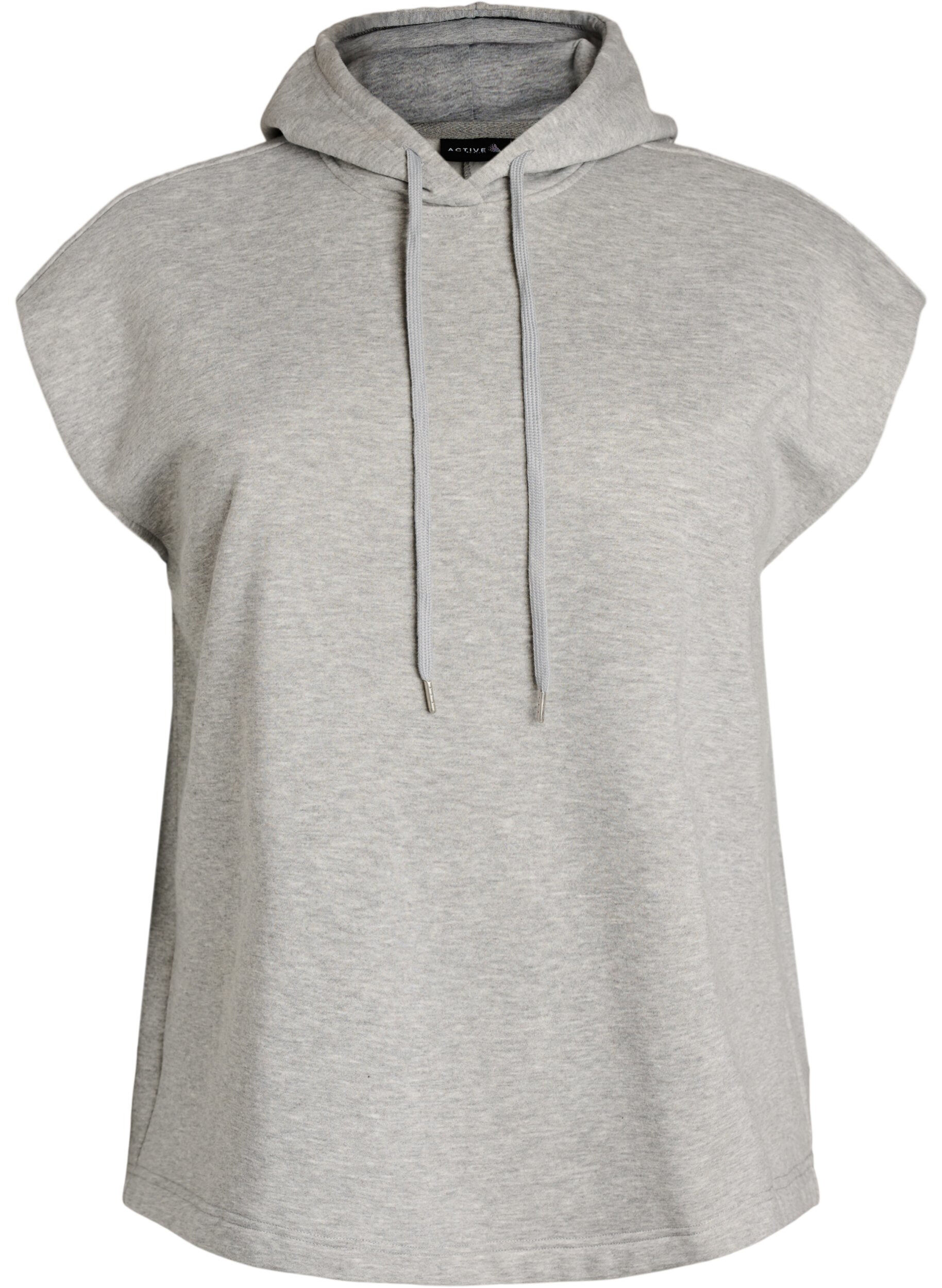 ZizziSweatvest met capuchon en schoudervulling, Grijs, Packshot image number 0