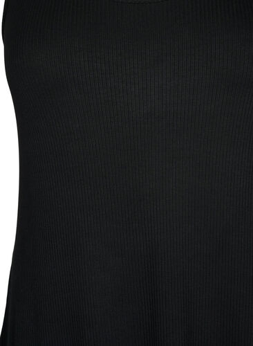 Mouwloze geribde jurk van viscose, Black, Packshot image number 2