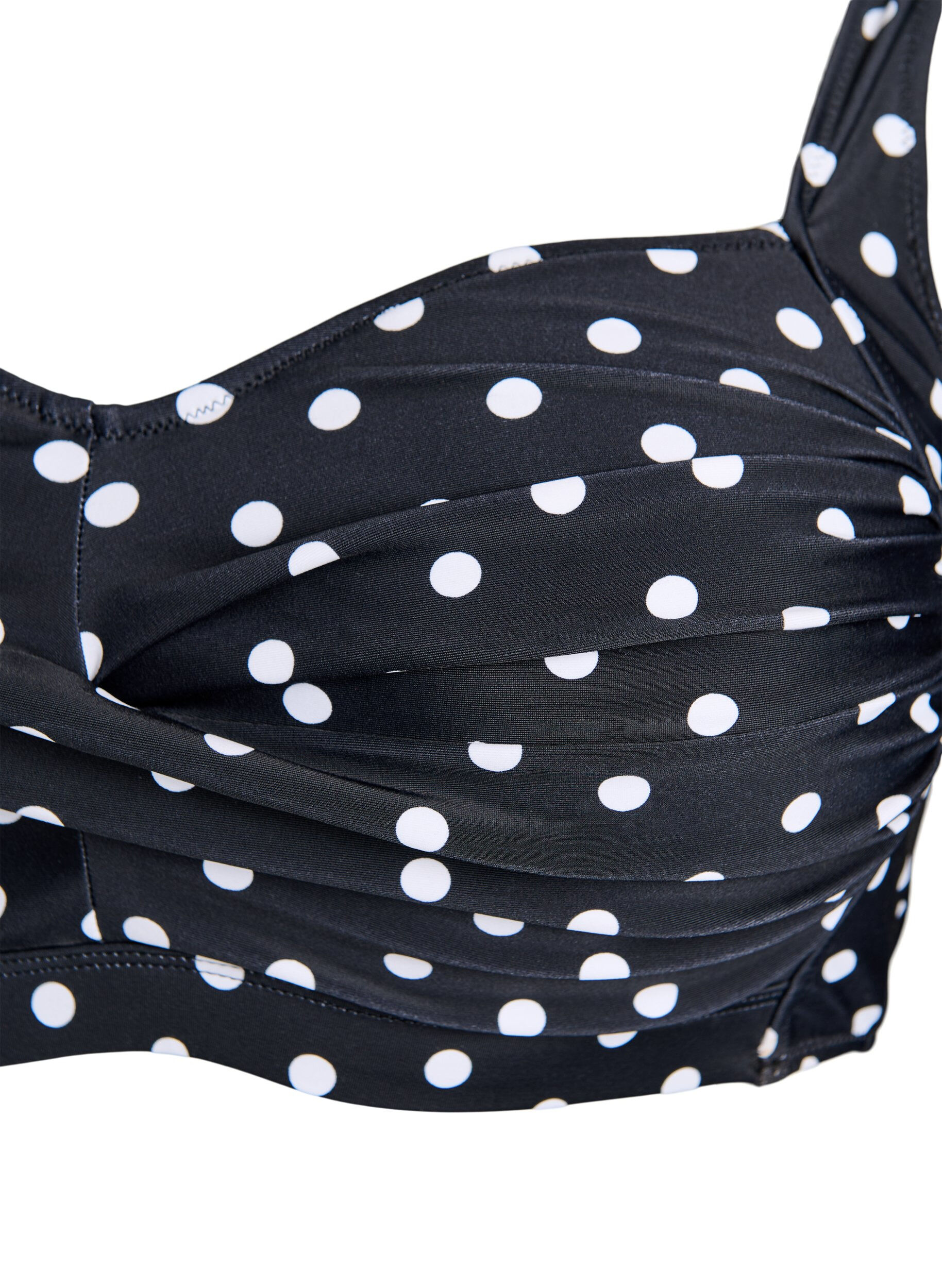 Zizzi Gewatteerde bikinitop met print, Zwart, Packshot image number 2