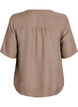 Overhemd blouse met V-hals en korte mouwen, Bruin, Packshot image number 1