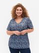 FLASH - Bedrukt t-shirt met v-hals, Blue Green Ditsy, Model image number 0
