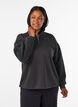 Sweatshirt met teddymouwen en een hoge hals, Grijs, Model image number 0