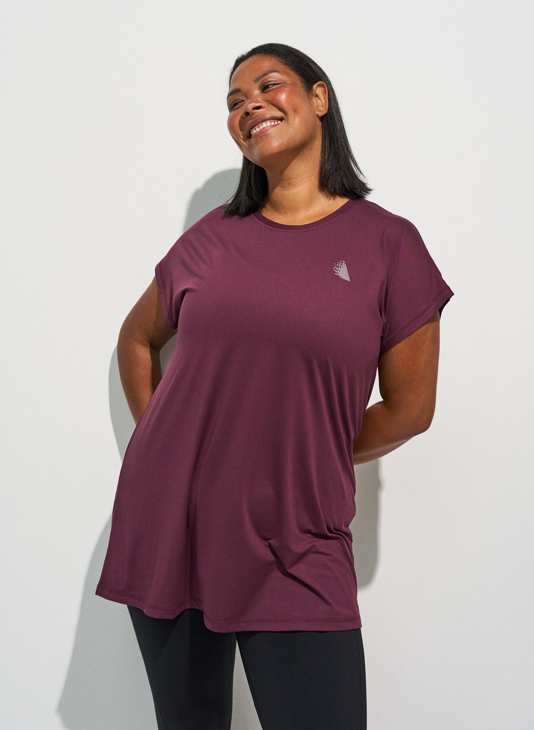 Lang workout T-shirt, Rood, Model