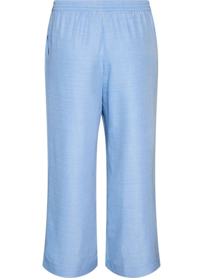 Losse broek met elastische tailleband en zakken, Blauw, Packshot image number 1