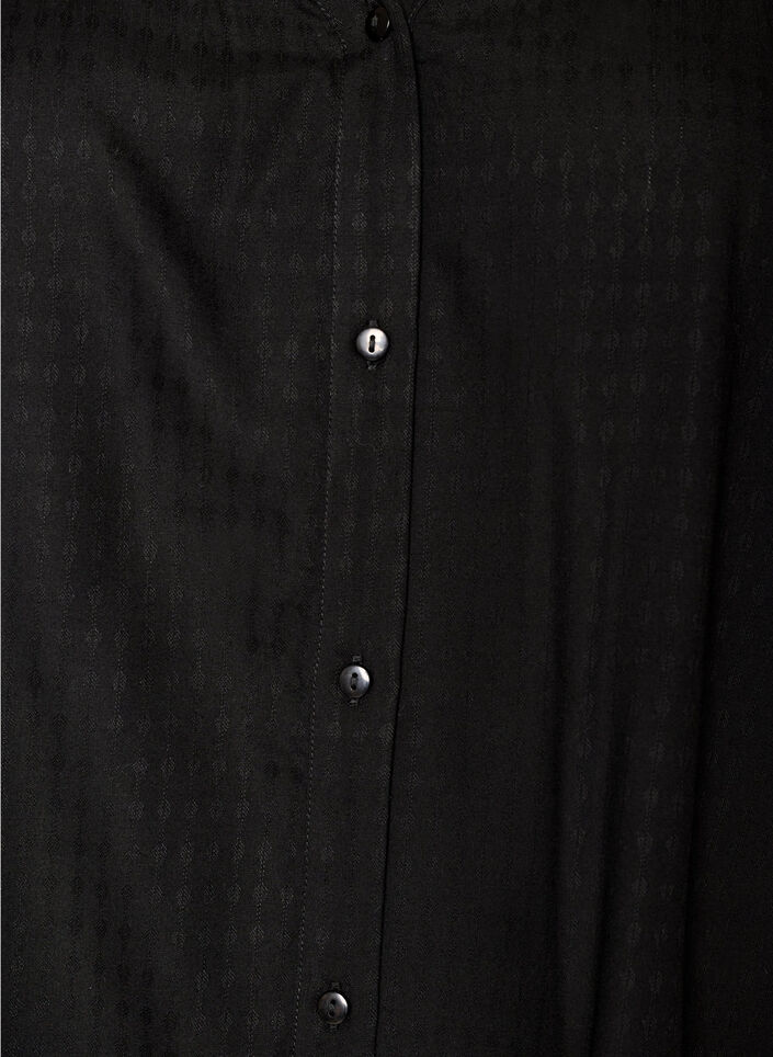 Viscose blouse met korte mouwen en rimpeldetail, Zwart, Packshot image number 2