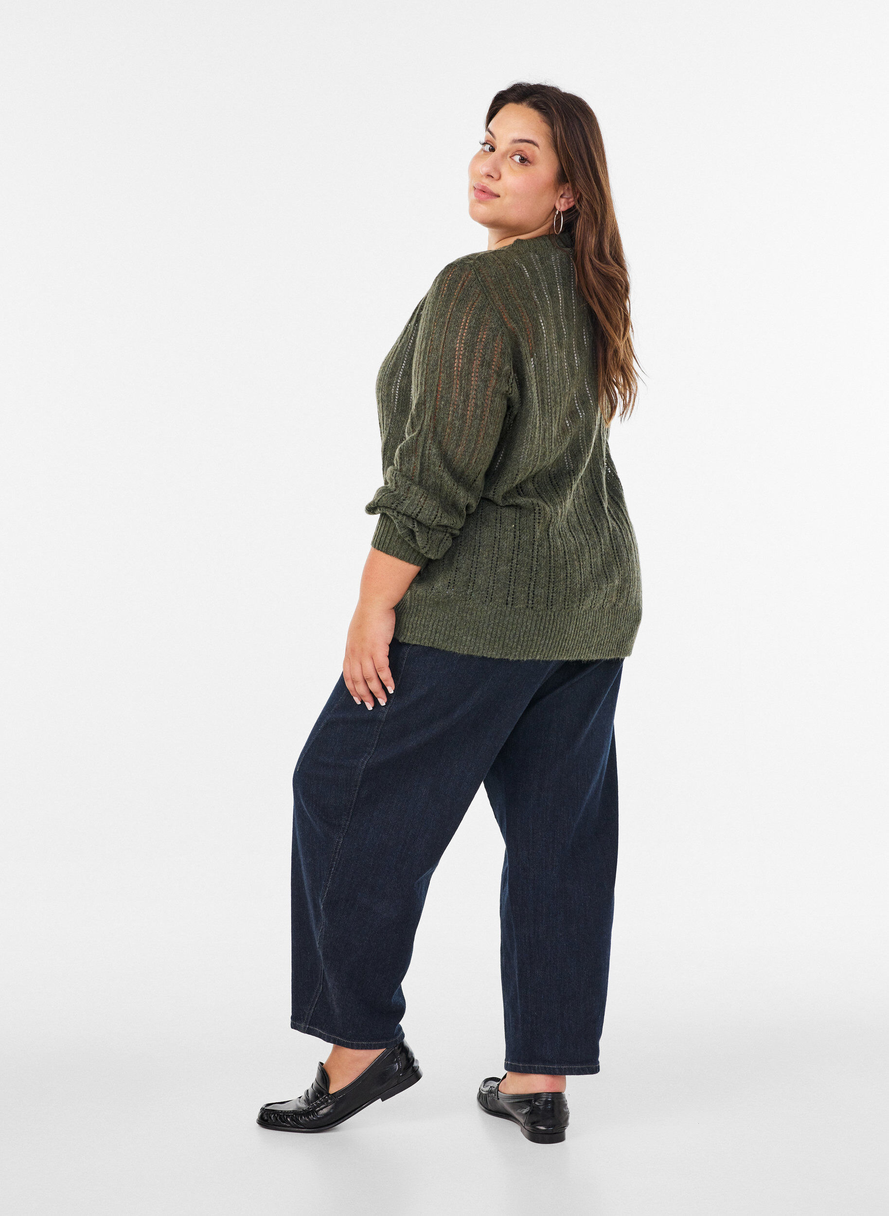 ZizziT-shirt met gedrapeerd detail, Groen, Model image number 2