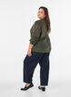 T-shirt met gedrapeerd detail, Groen, Model image number 2