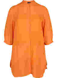 Lange viscose blouse met 3/4 mouwen, Orange Peel