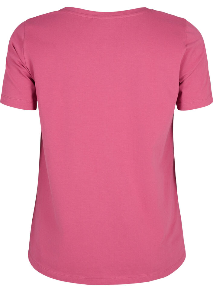 Basic t-shirt in effen kleur met katoen, Rood, Packshot image number 1
