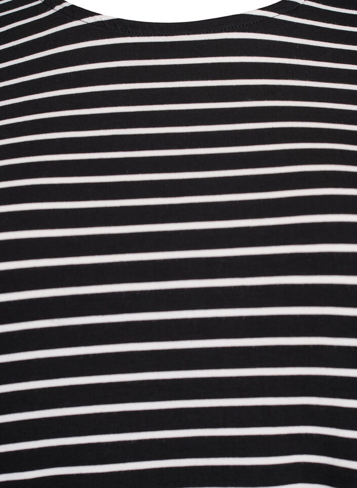 Gestreepte blouse met lange mouwen, Zwart, Packshot image number 2