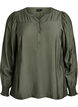 Viscose blouse met smock en geplooide details, Groen, Packshot image number 0