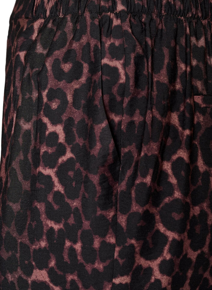 Viscose broek met elastische taille en rechte pijpen, Bruin, Packshot image number 2