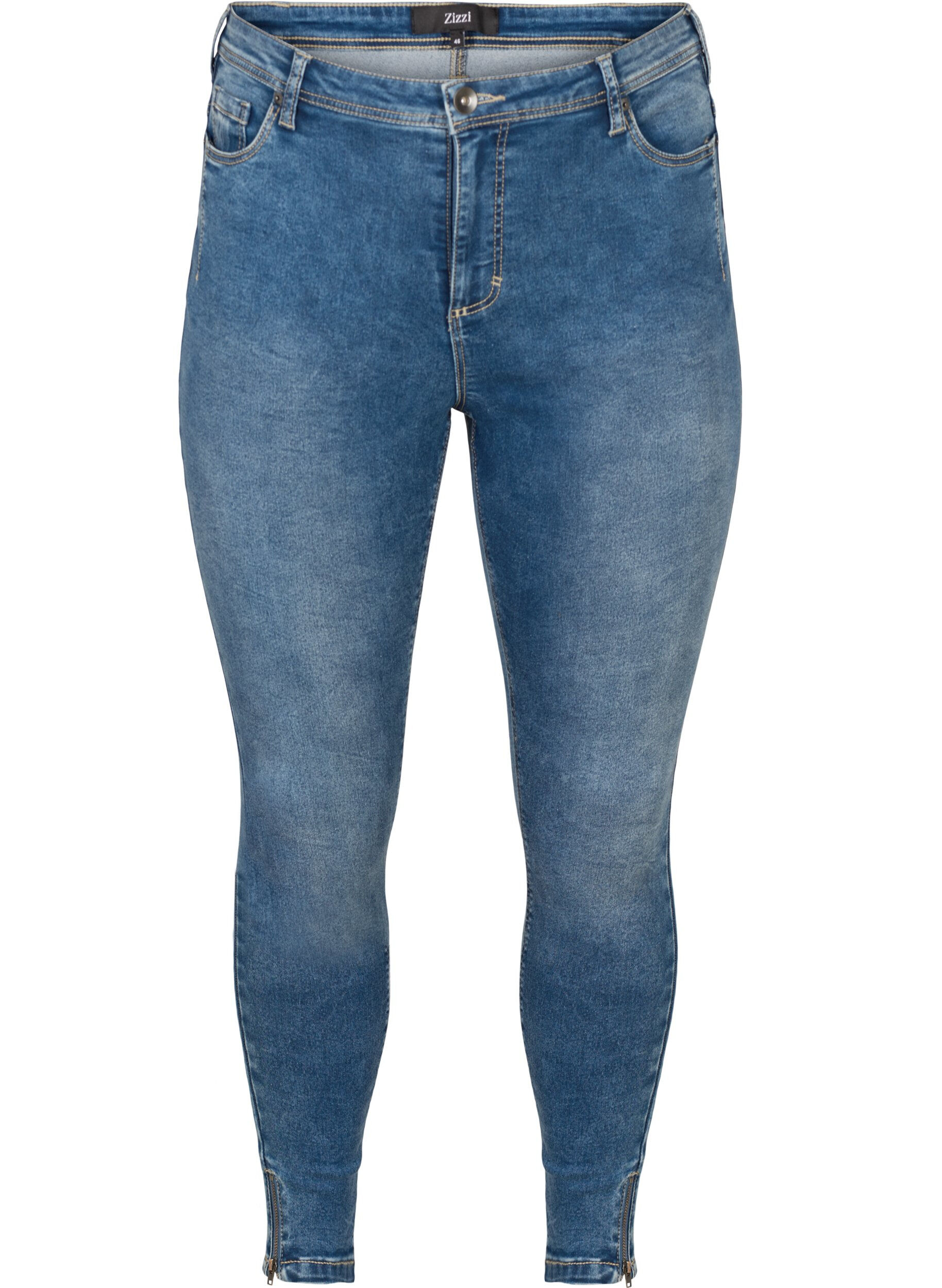 ZizziCropped Amy jeans met rits, Blauw, Packshot image number 0