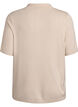 Fijngebreid poloshirt met korte mouwen, Beige, Packshot image number 1