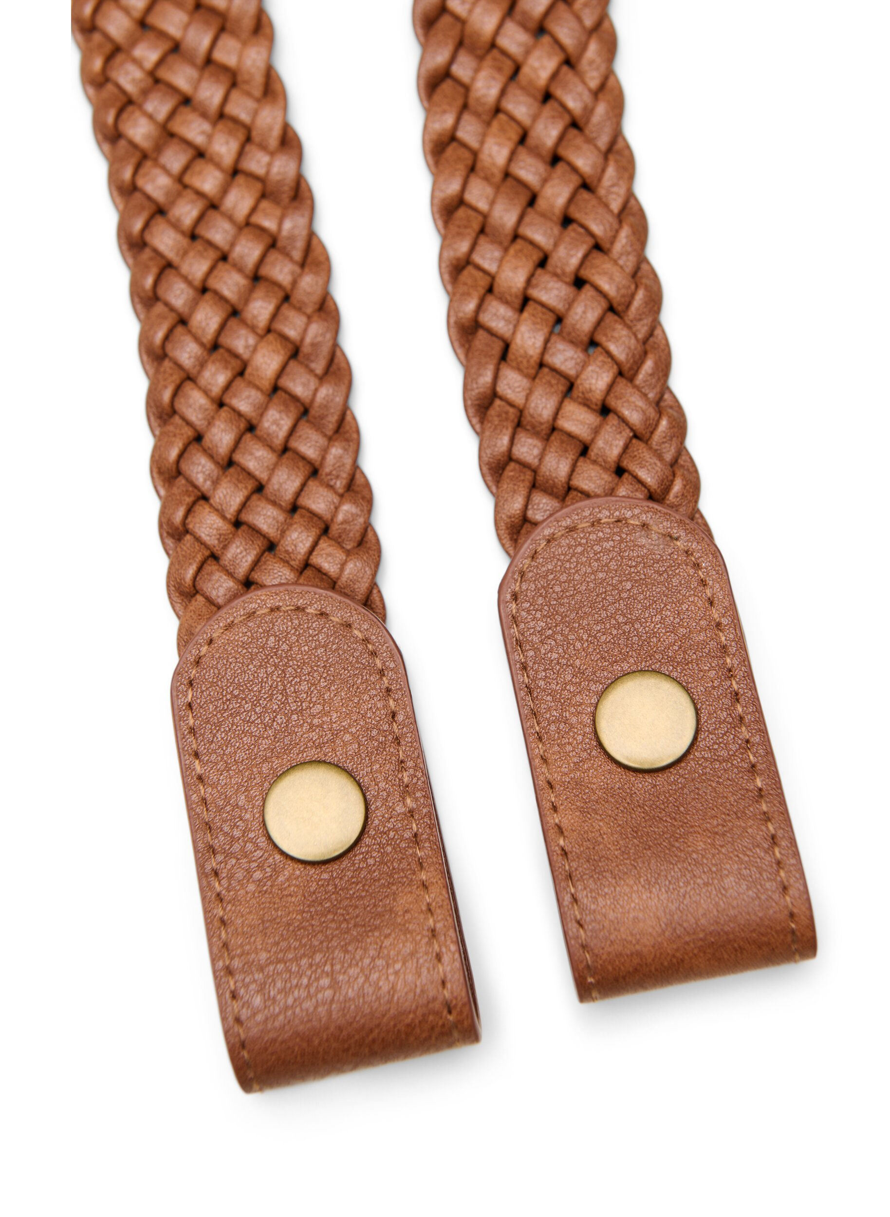 Zizzi Gevlochten elastische riem, Bruin, Packshot image number 2
