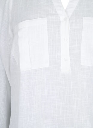 Katoenen tuniek met 3/4 mouwen, Bright White, Packshot image number 2