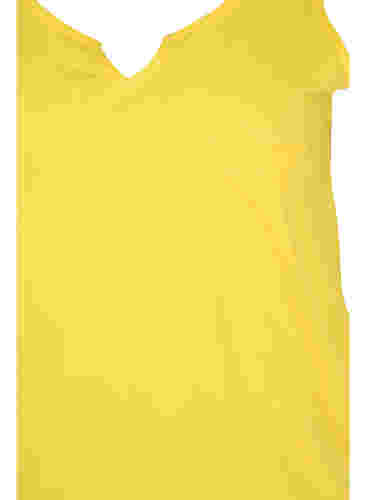 Katoenen top met elastiek in de onderkant, Primrose Yellow, Packshot image number 2