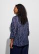 Blouse met patroon, opstaande kraag en 3/4-mouwen, Blauw, Model image number 2