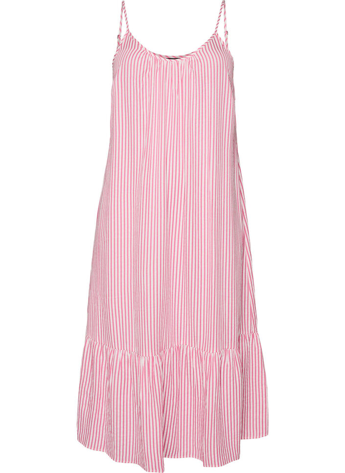Zomerjurk met strepen en A-lijn pasvorm, Roze, Packshot image number 0