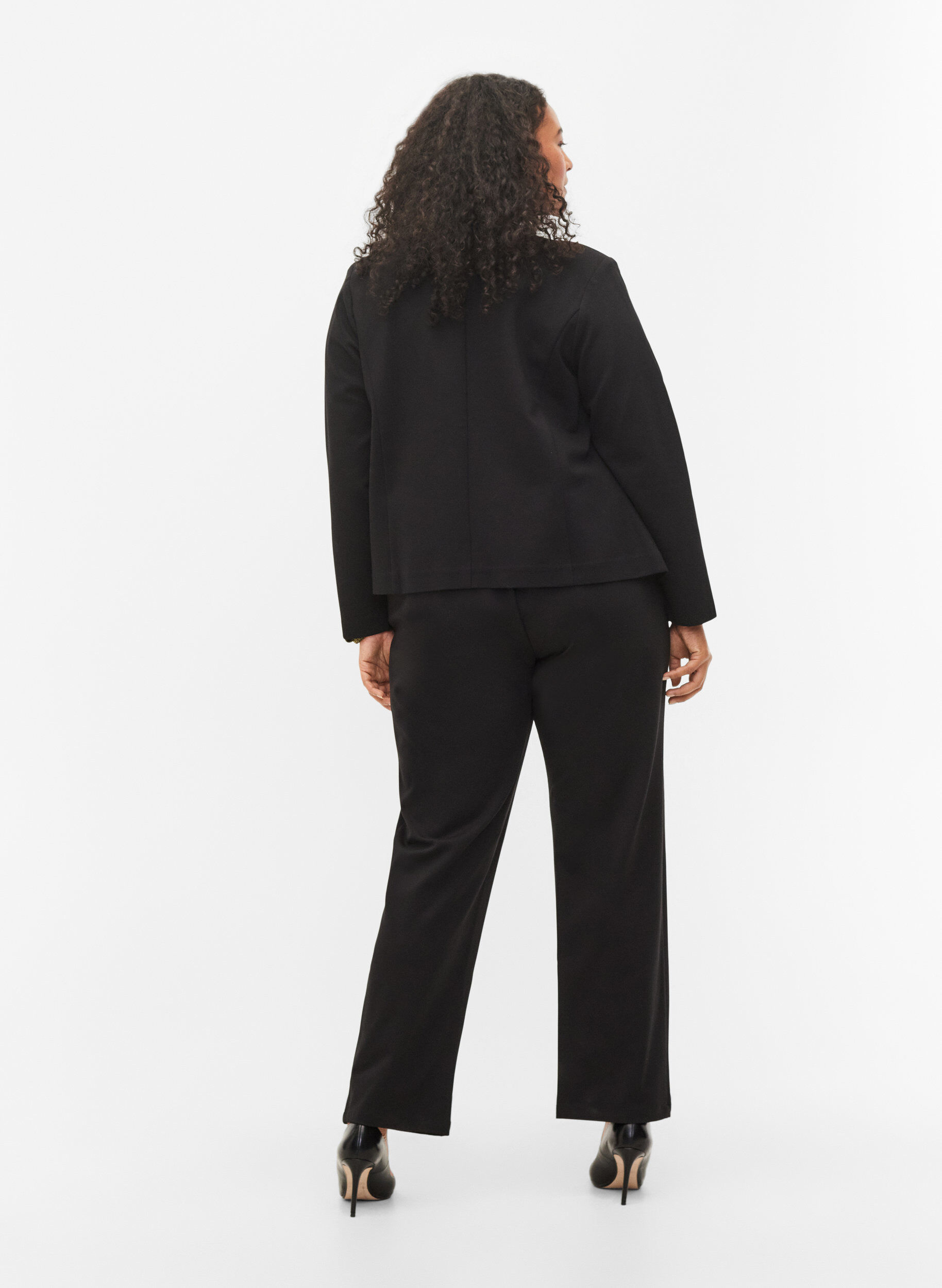 Zizzi Wijde broek met zakken, Black, Model image number 1