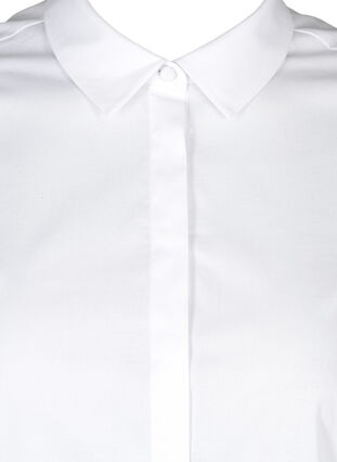 Katoenen blouse met pofmouwen, Bright White, Packshot image number 2
