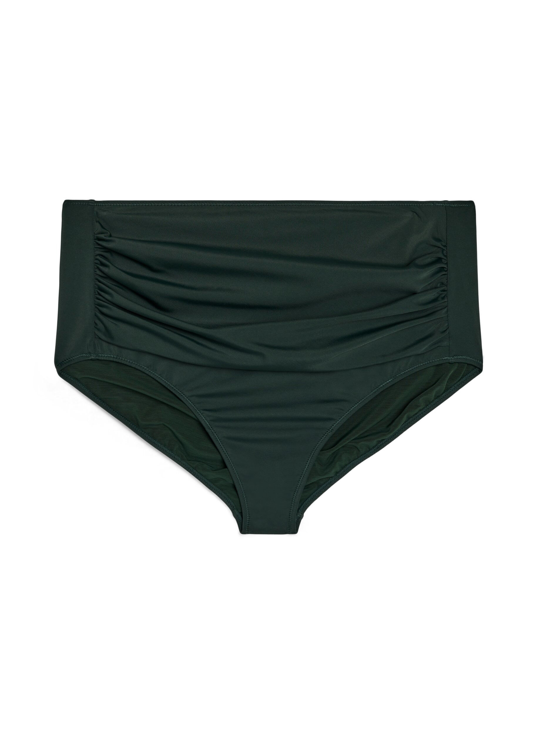Zizzi High waist bikinibroekje met drapering, Groen, Packshot image number 0