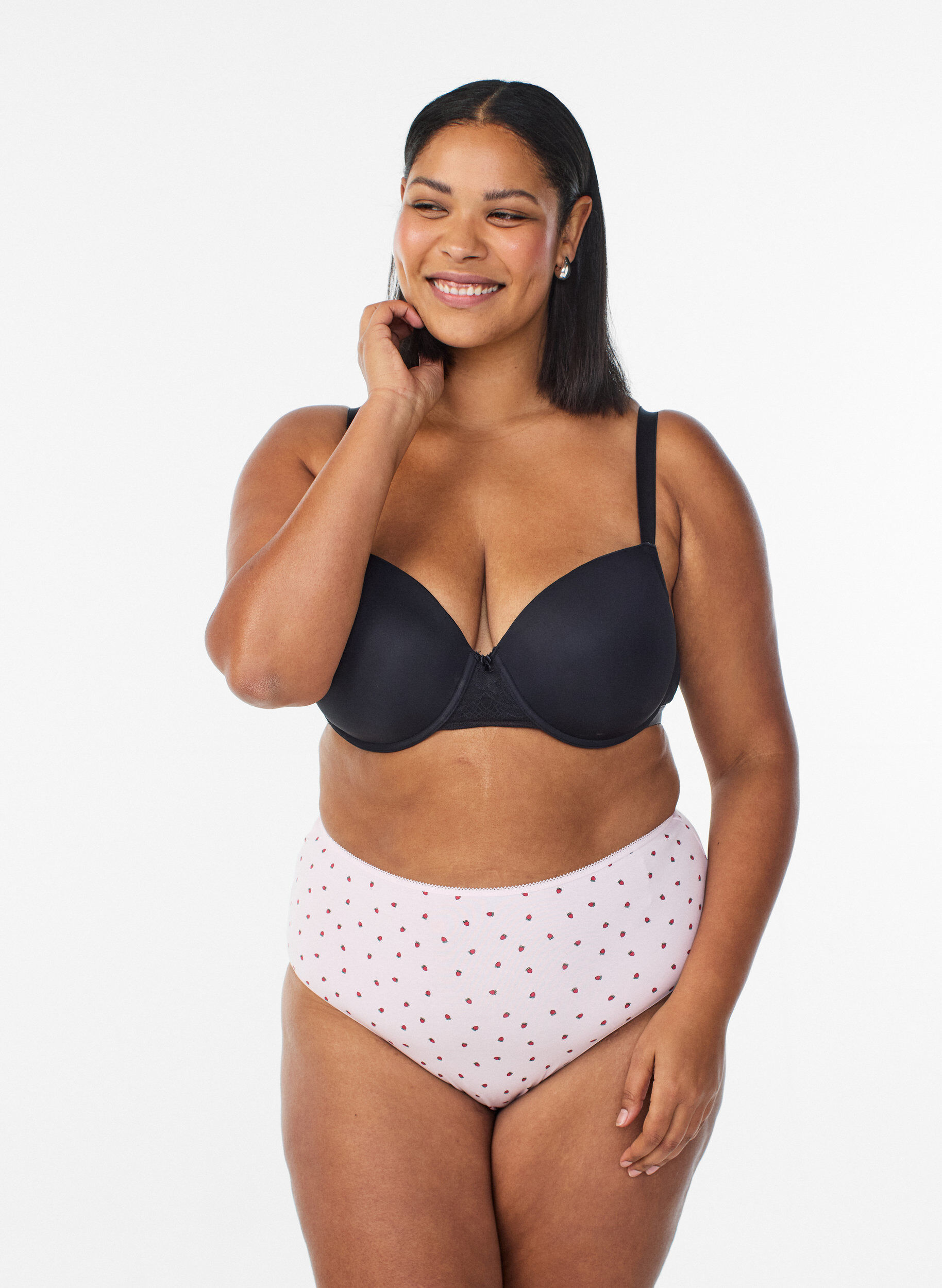 Zizzi 7-pack hipsterslip met normale taille, Rood, Model image number 0