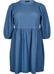 FLASH - Korte jurk met textuur en 3/4 mouwen, Sargasso Sea