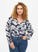 Blouse avec col en V et imprimé, Navy B. Flower AOP, Model image number 0