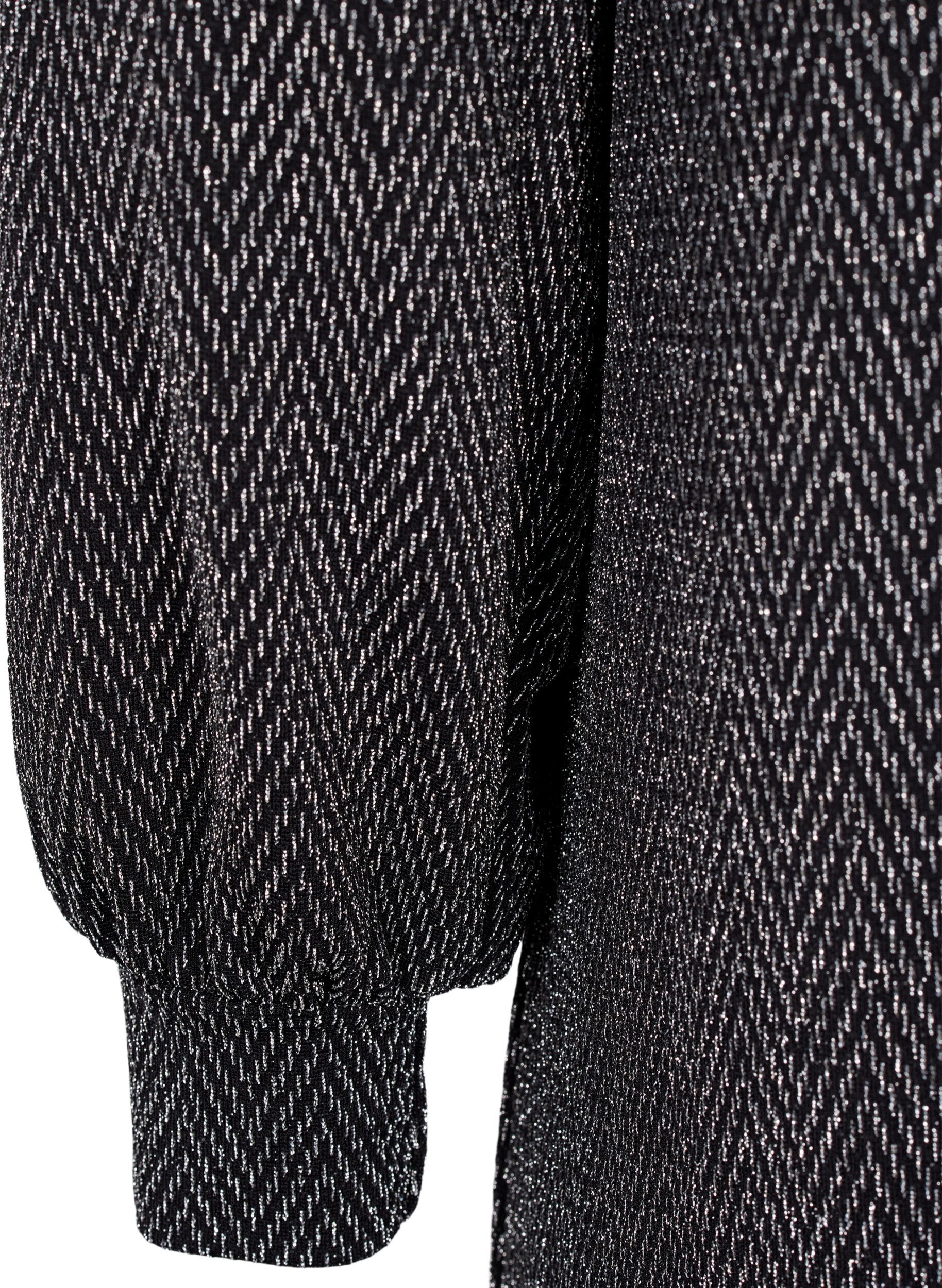 Zizzi Jurk met zigzagpatroon en glitter, Silver ZigZagShimmer, Packshot image number 3