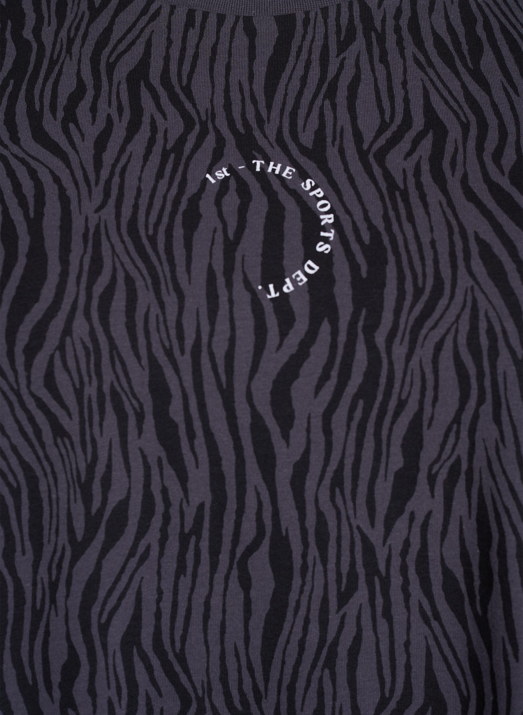 Zizzi Zebra print sport-T-shirt van biologisch katoen, Grijs, Packshot image number 2