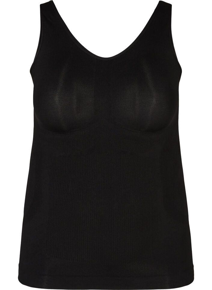 Shapewear top met brede bandjes, Zwart, Packshot