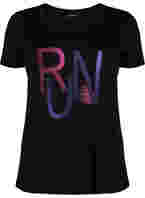 Trainingsshirt met print, Black w. stripe run