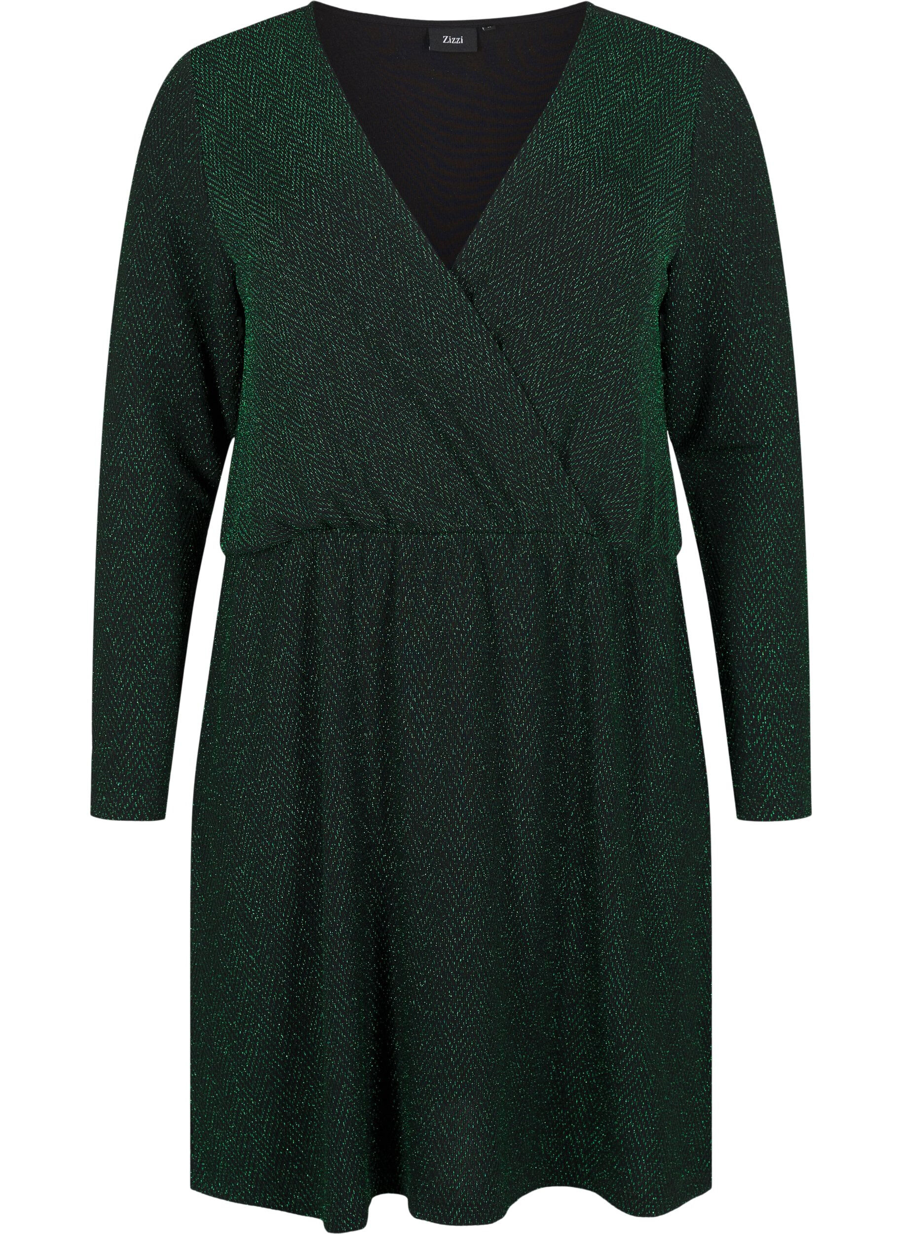 Zizzi Glitterjurk met zigzagpatroon, Scarab ZigZagShimmer, Packshot image number 0