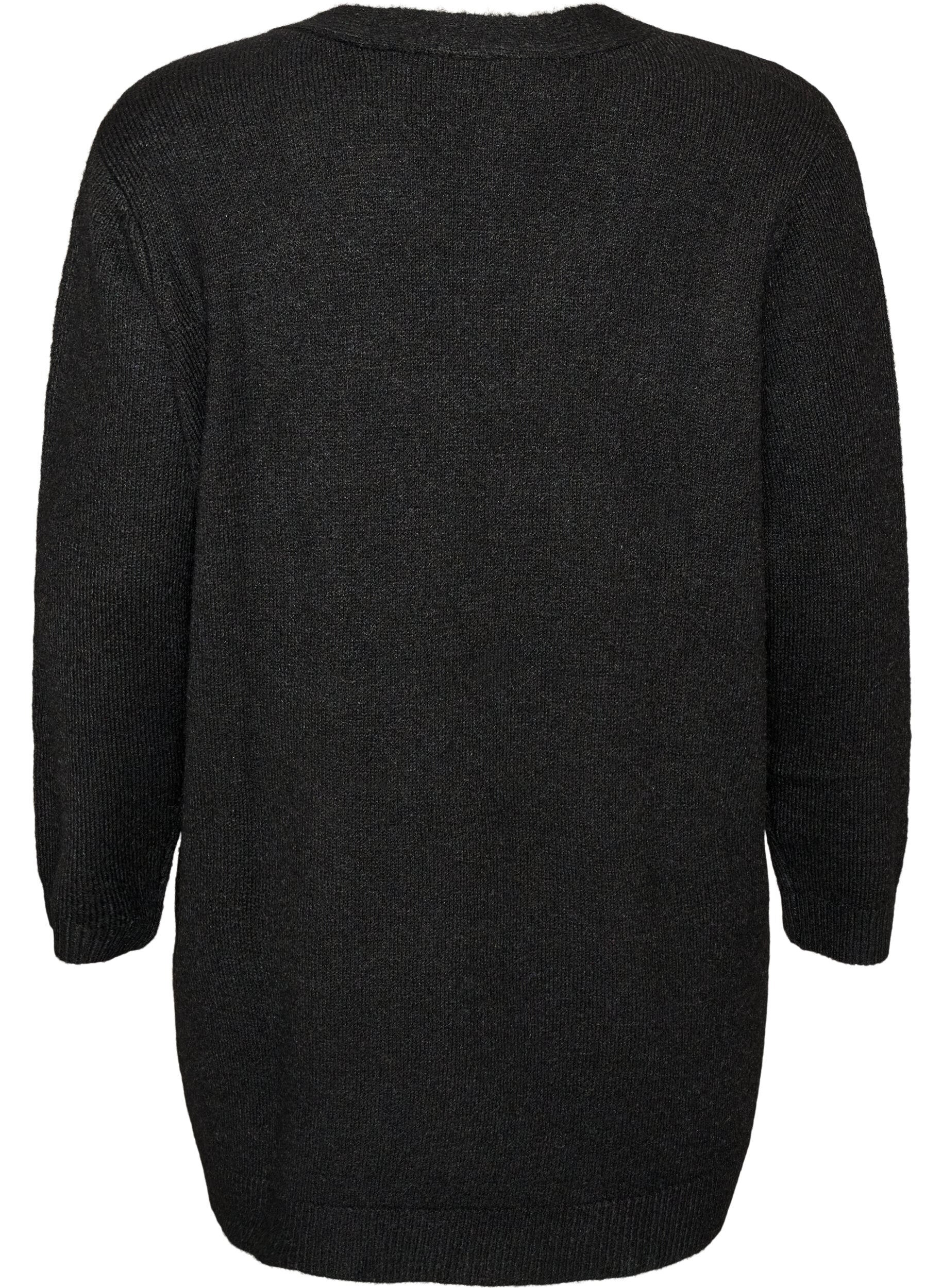ZizziLang vest met zakken, Zwart, Packshot image number 1