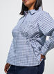 Losvallend geruit overhemd met strikceintuur, Blauw, Model image number 4