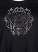 Katoenen T-shirt met opdruk, Black w. Silverlion, Packshot image number 2