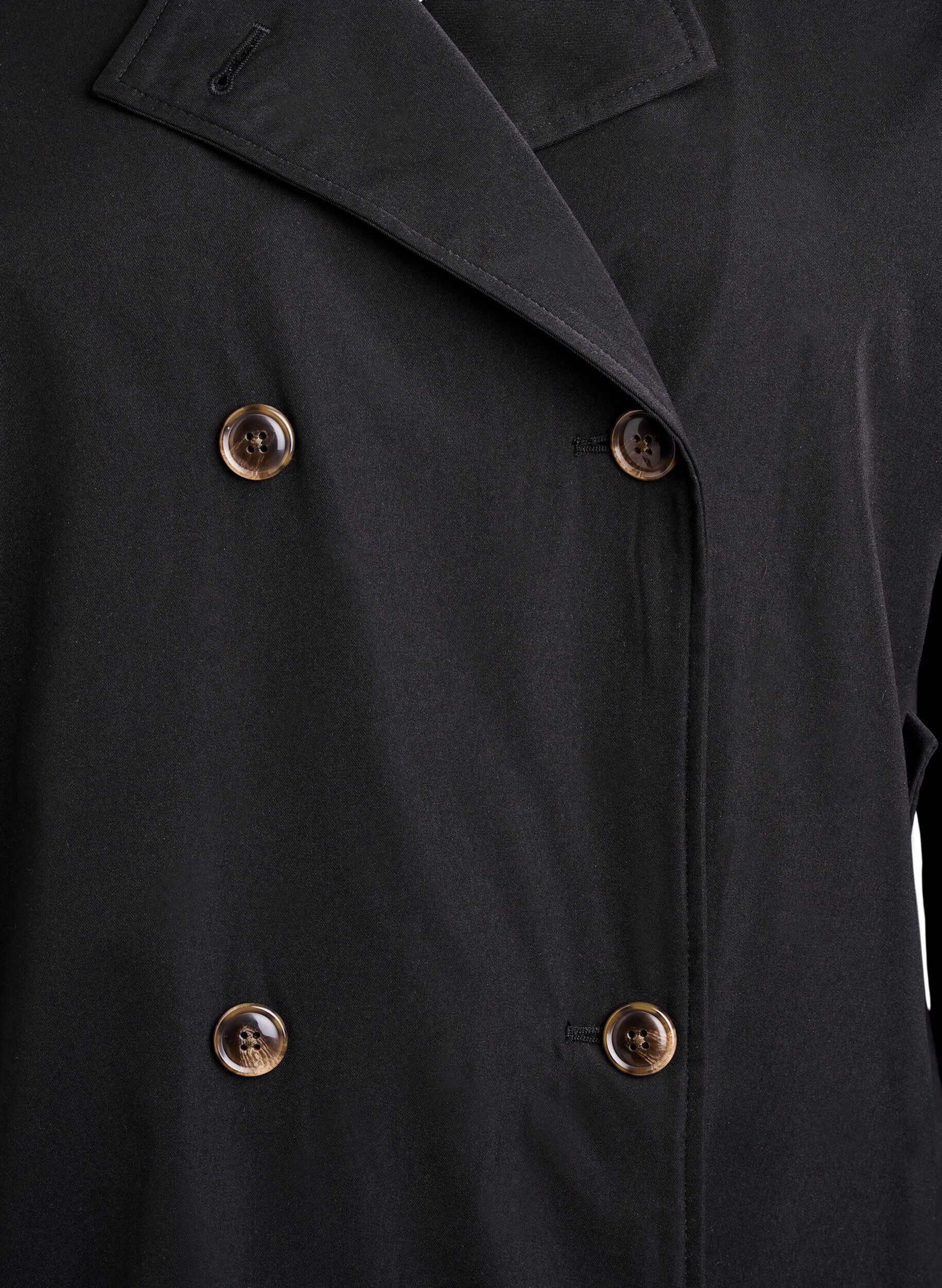 Zizzi Korte trenchcoat met zakken, Zwart, Packshot image number 2