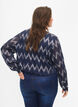 Bedrukte blouse met V-halslijn, Blauw, Model image number 2